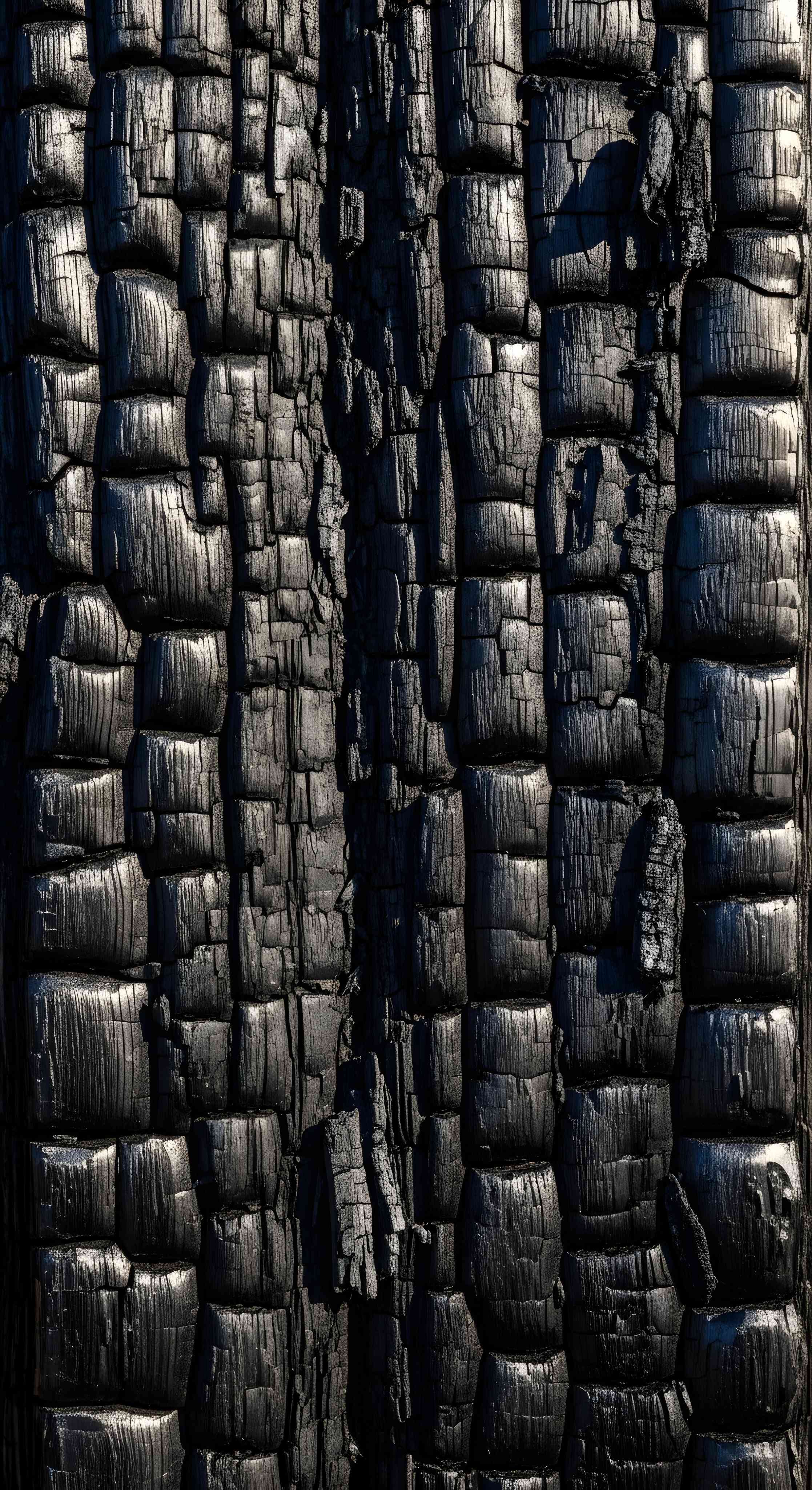 Dark Charred Burnt Wood Texture Aesthetic Wallpaper HD 4K for Mobile