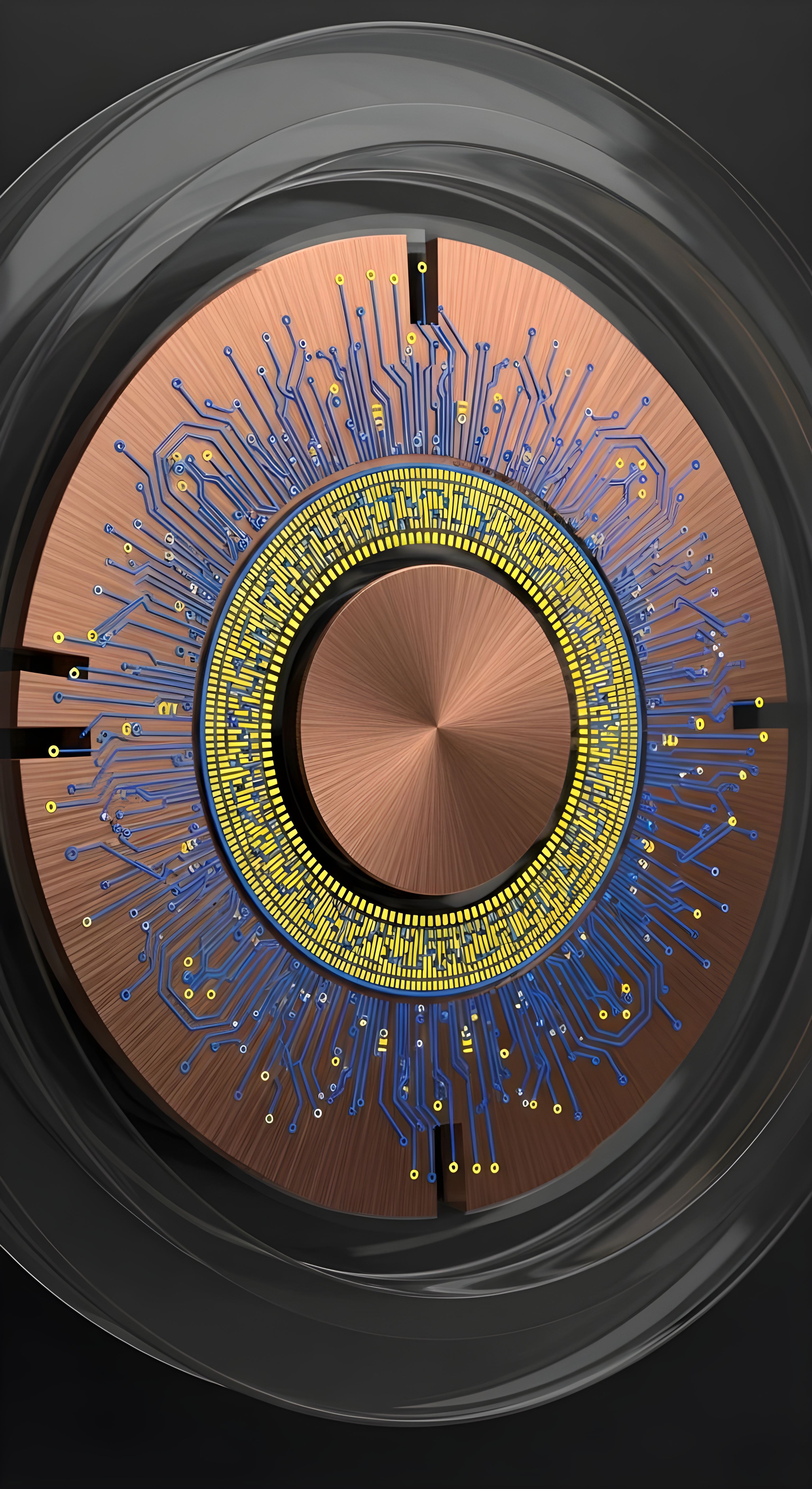 Futuristic Tech Circuit Board Wallpaper HD 4K Aesthetic