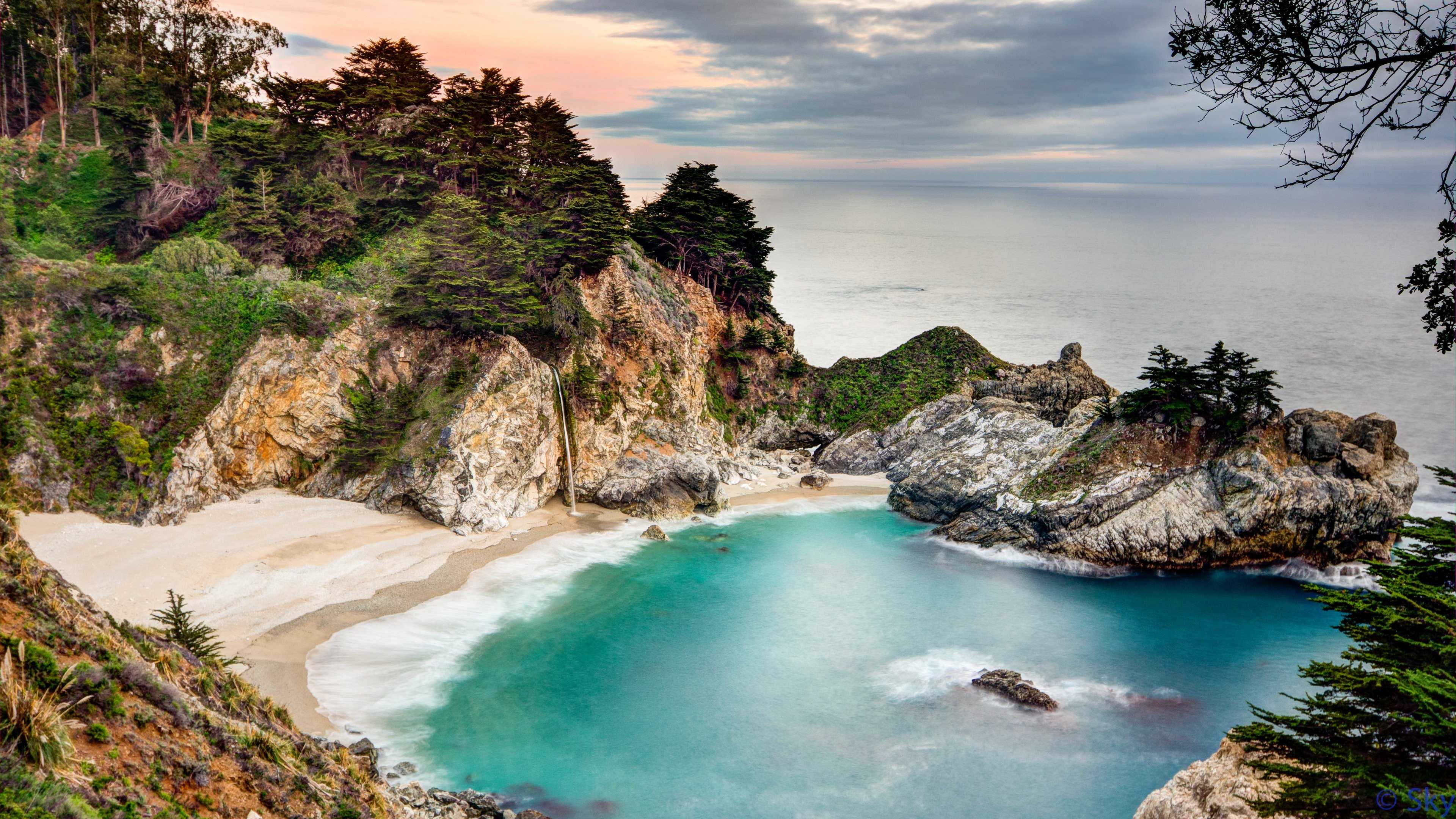 Stunning McWay Falls Big Sur Wallpaper HD 4K - Aesthetic Coastal Nature