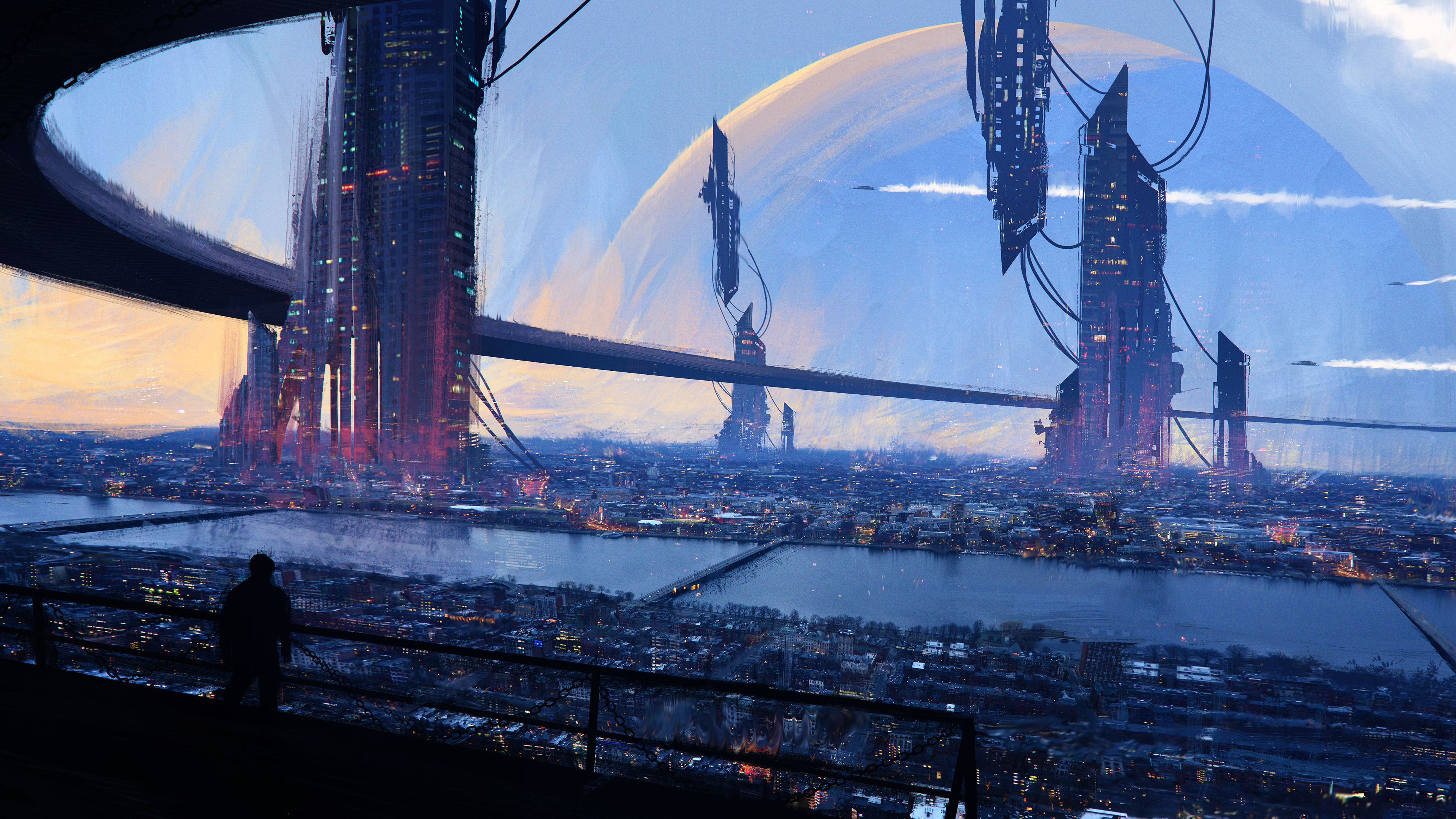 Futuristic Cyberpunk Cityscape Wallpaper HD 4K - Aesthetic Sci-Fi Art