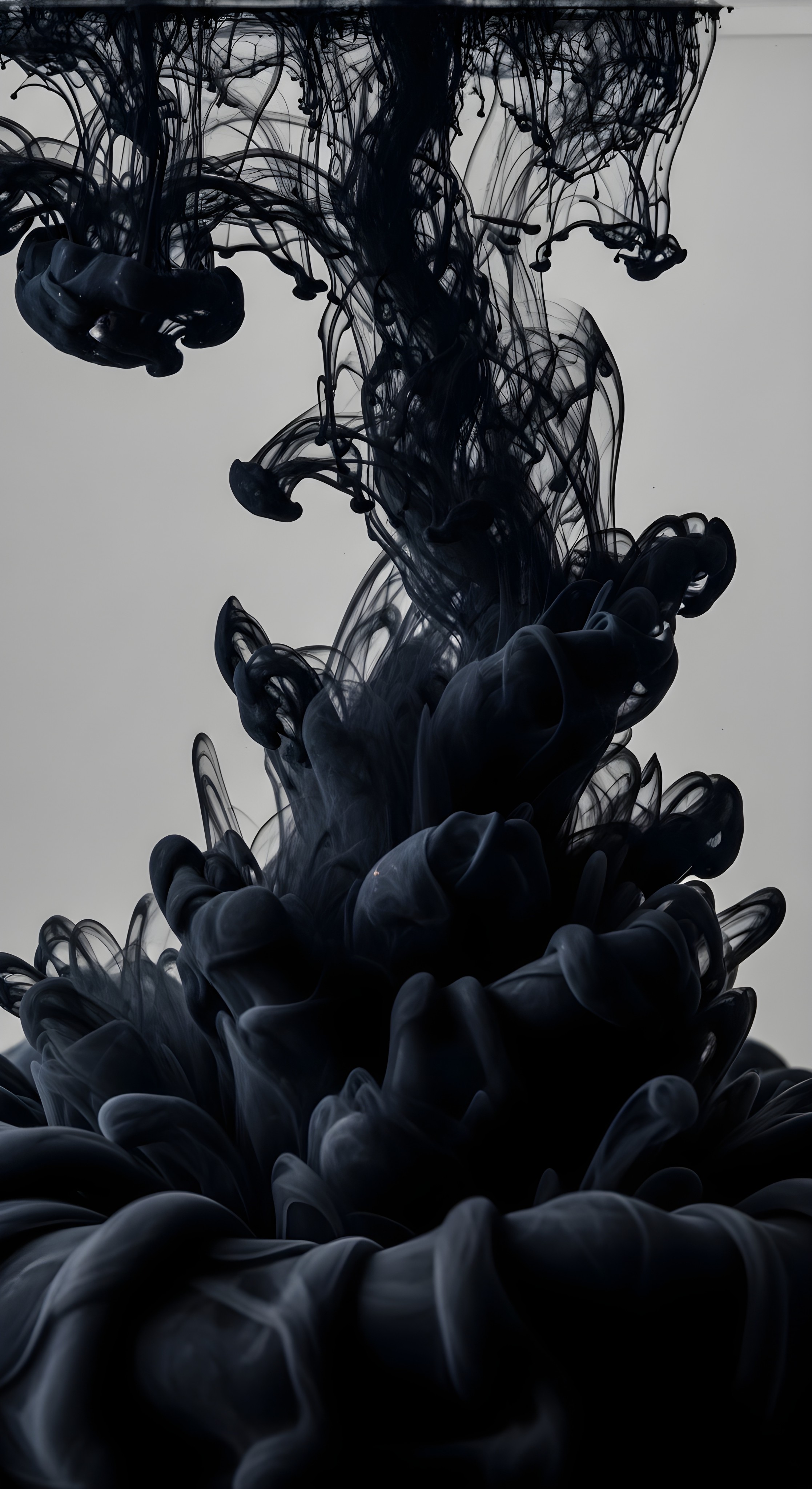 Aesthetic Black Ink Abstract Wallpaper HD 4K - Cool Fluid Art Background