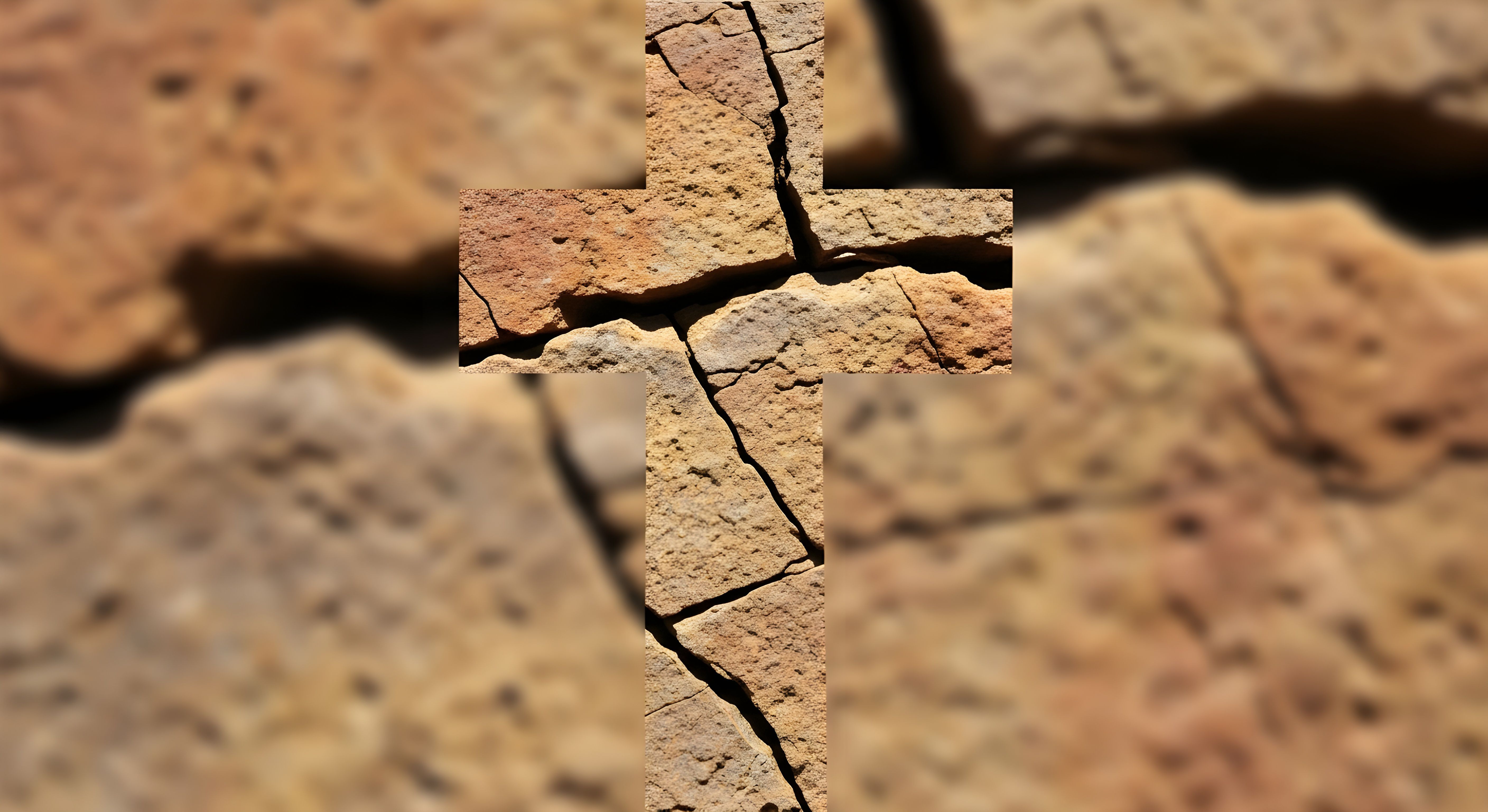 Aesthetic Stone Christian Cross Wallpaper HD 4K - Spiritual Faith Background