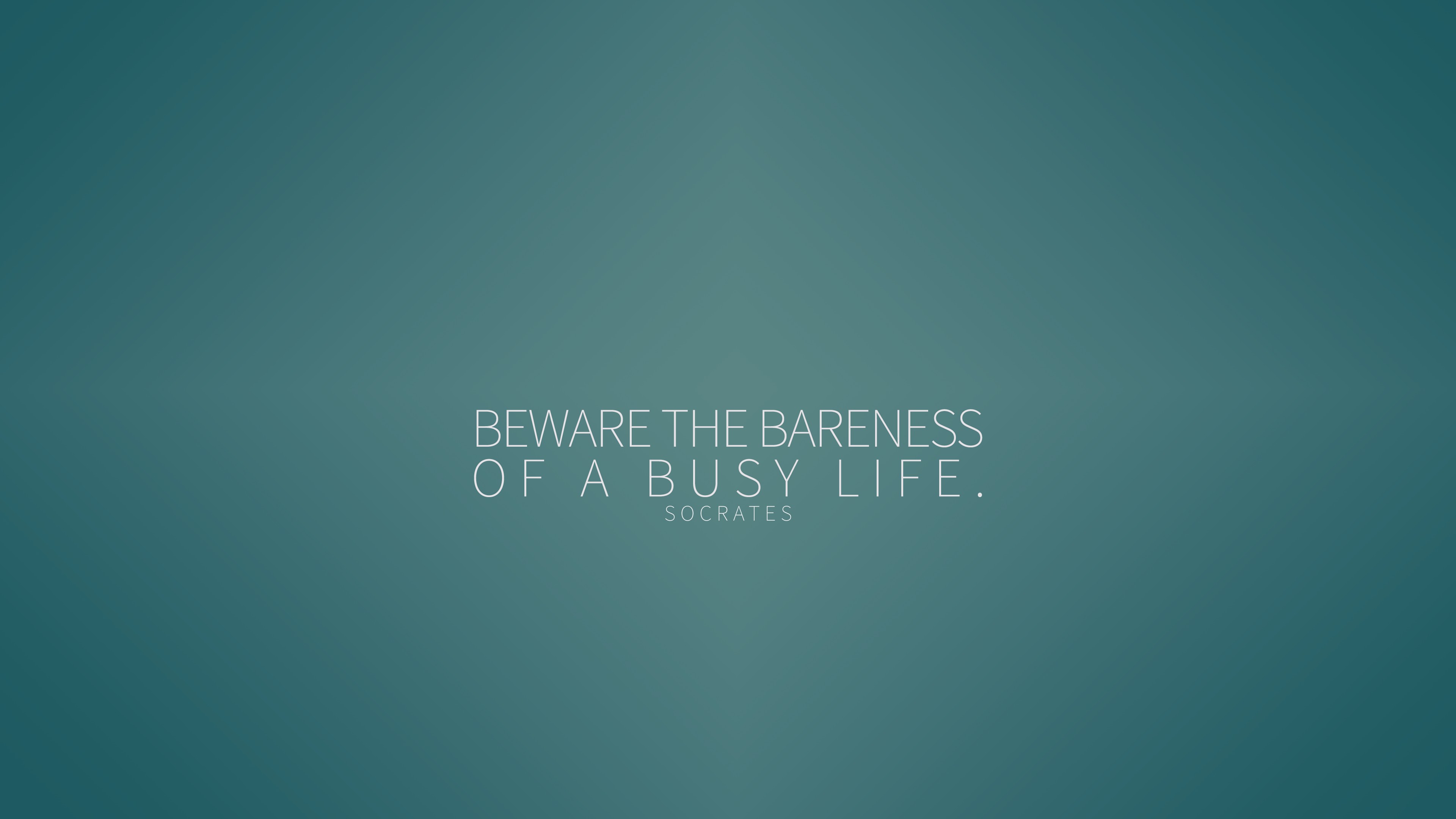 Minimalist Socrates Quote Wallpaper HD 4K - Aesthetic Teal Background