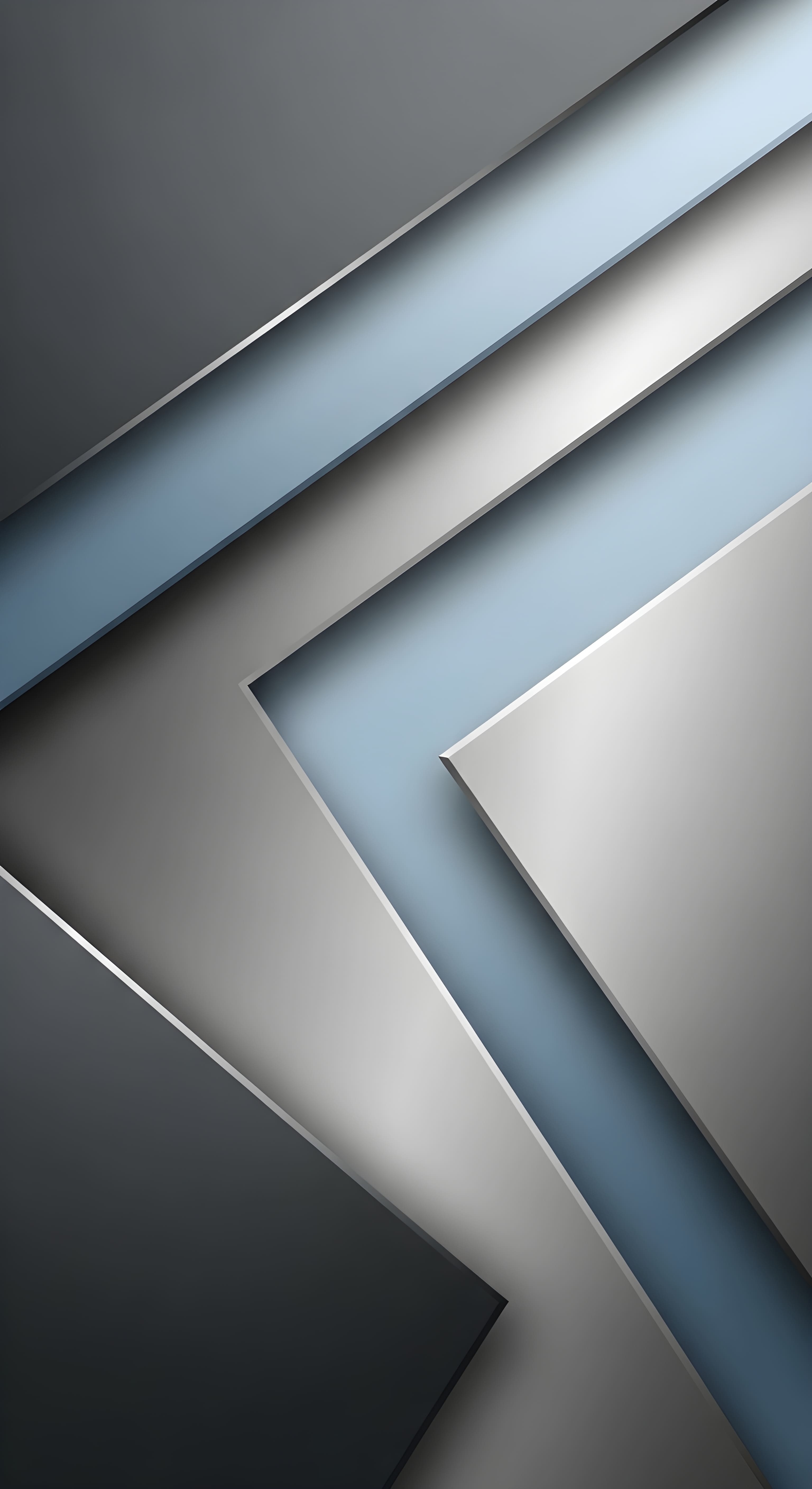 Minimalist Geometric Abstract Wallpaper HD 4K - Cool Silver & Blue Aesthetic