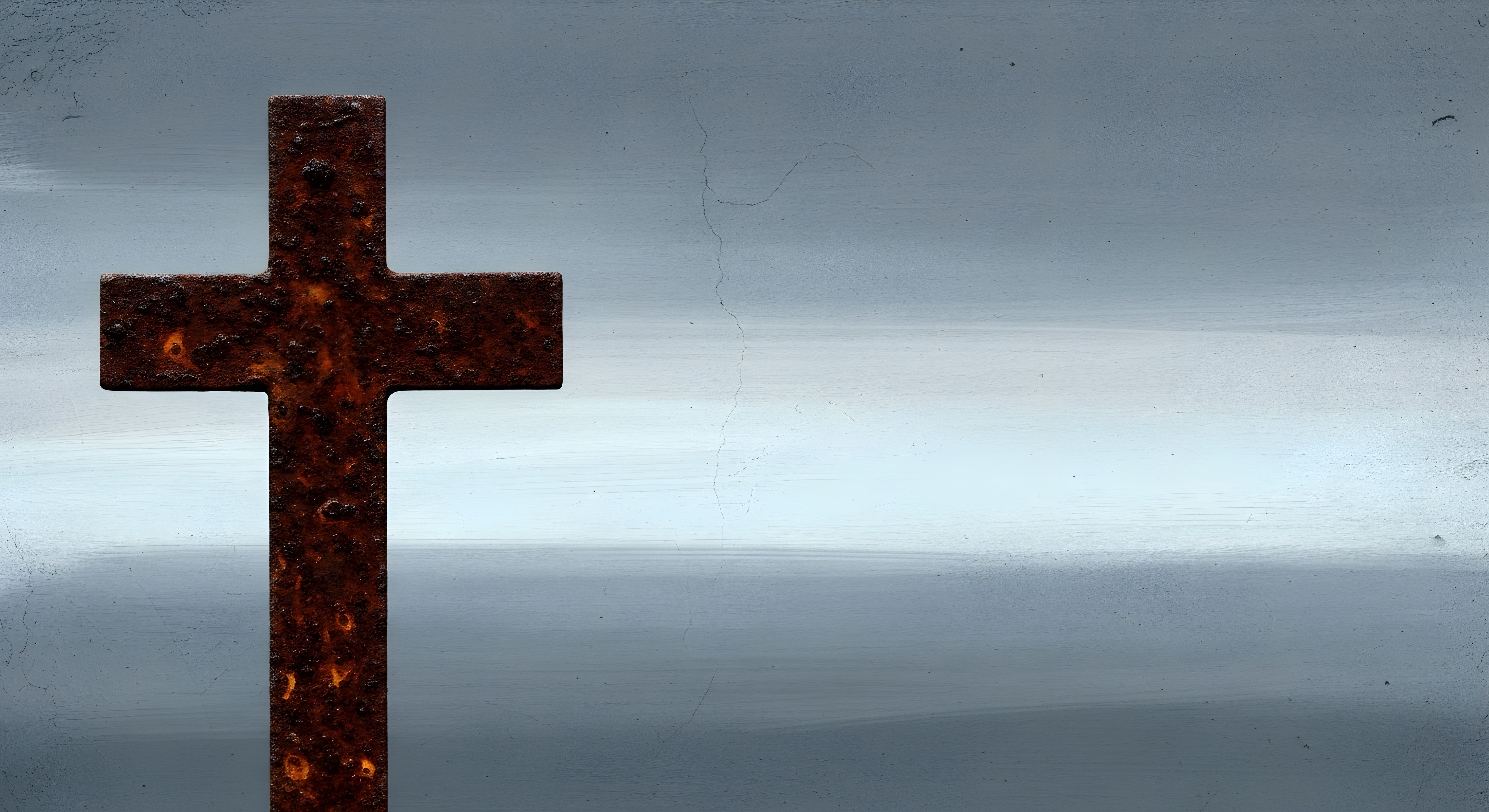 Rusty Cross Aesthetic Wallpaper HD 4K - Minimalist Religious Background