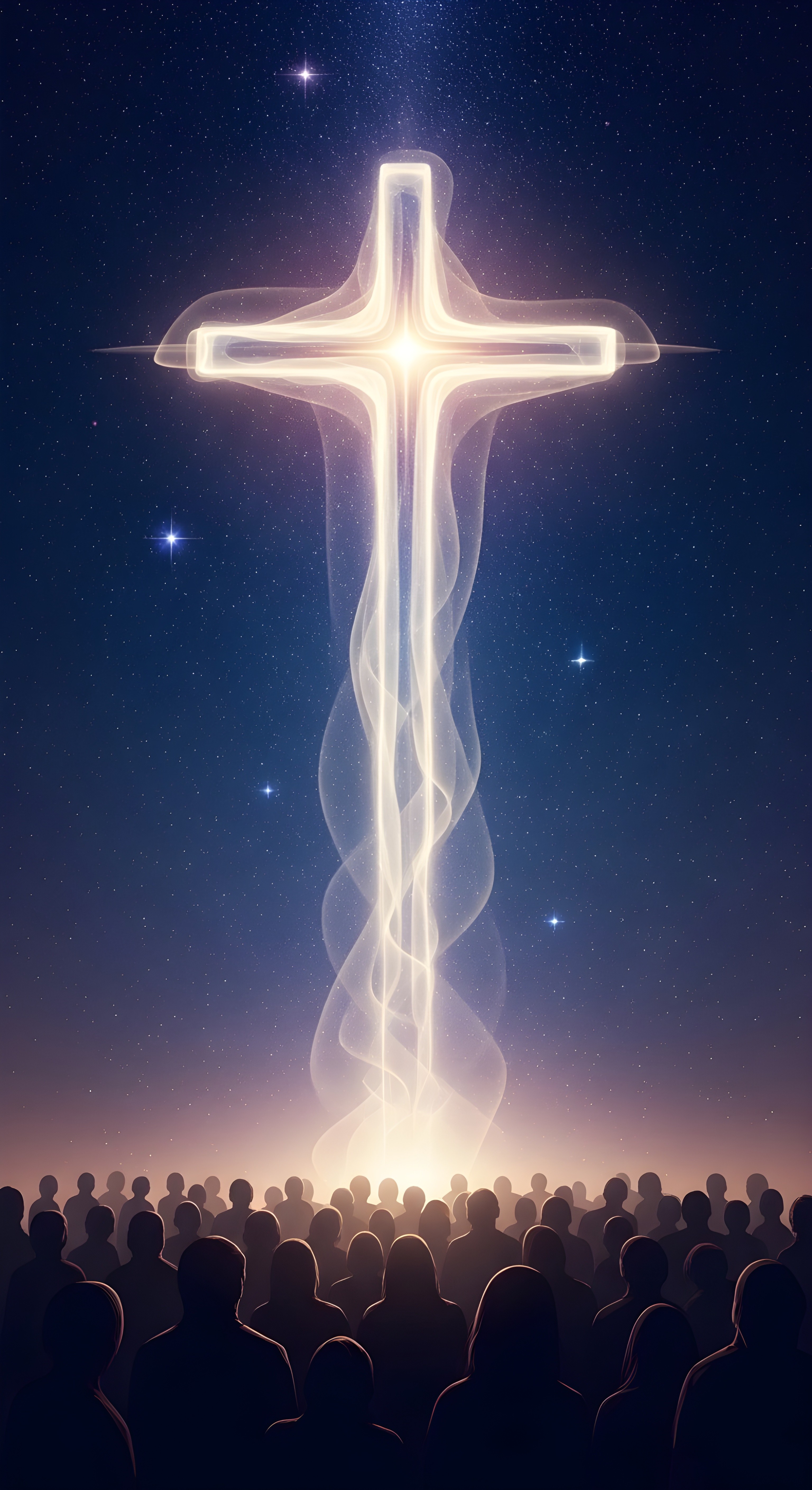 Aesthetic Glowing Cross Wallpaper HD 4K - Spiritual Christian Background