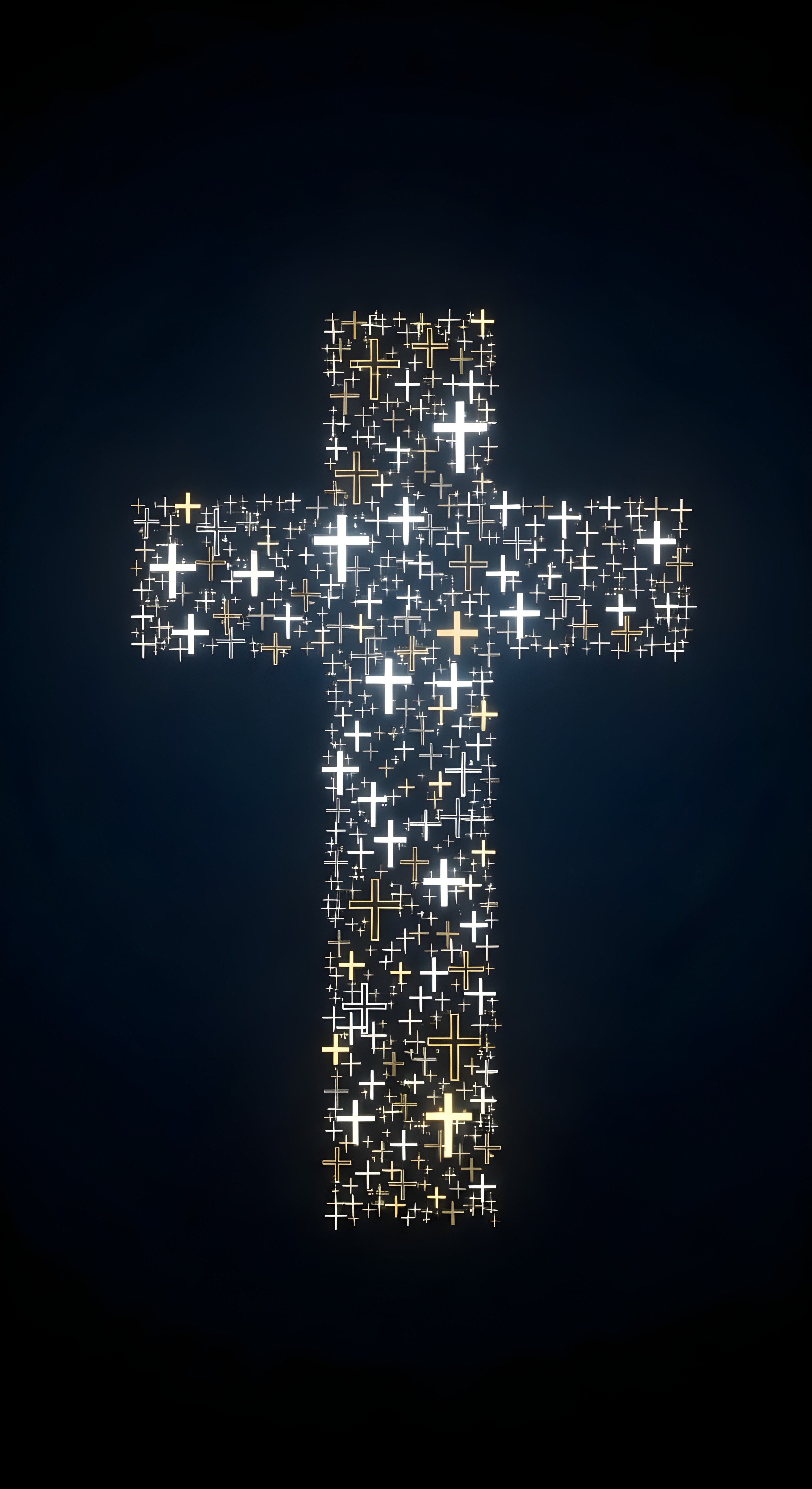 Christian Cross Aesthetic Wallpaper HD 4K - Gold and White Faith Background