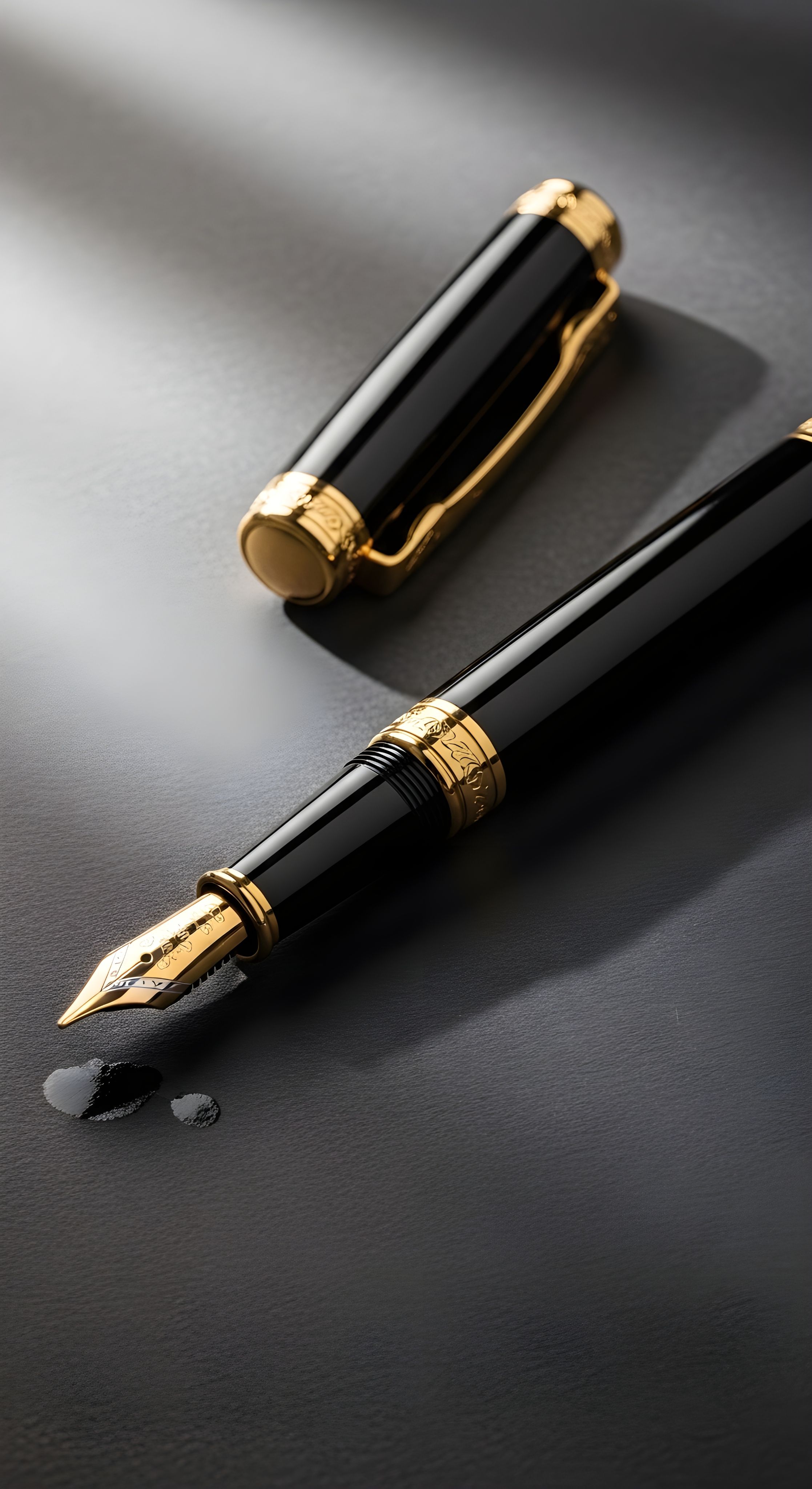 Luxury Fountain Pen Wallpaper HD 4K - Aesthetic Professional Background
