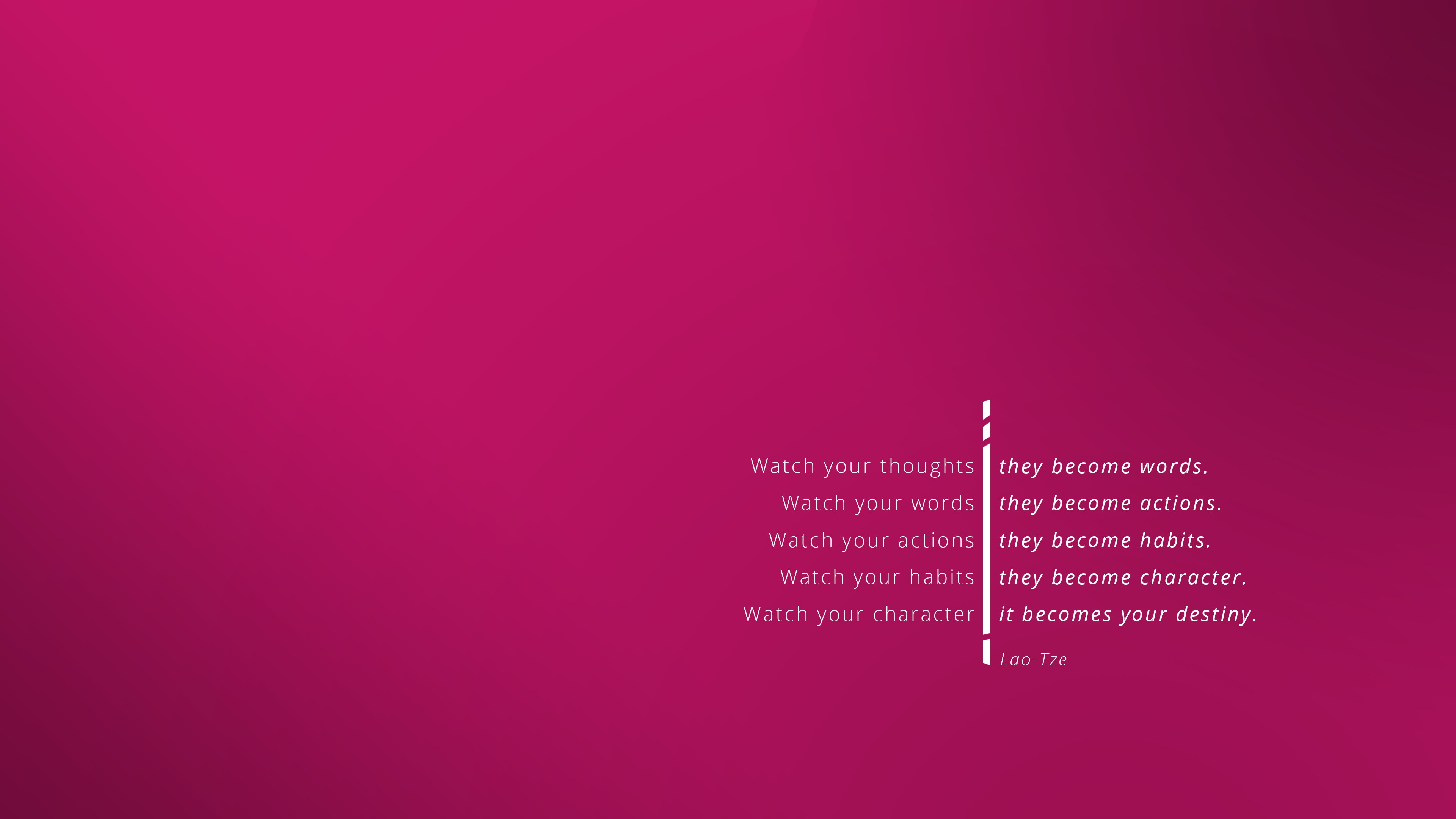 Aesthetic Lao-Tze Quote Wallpaper HD 4K - Minimalist Pink Background