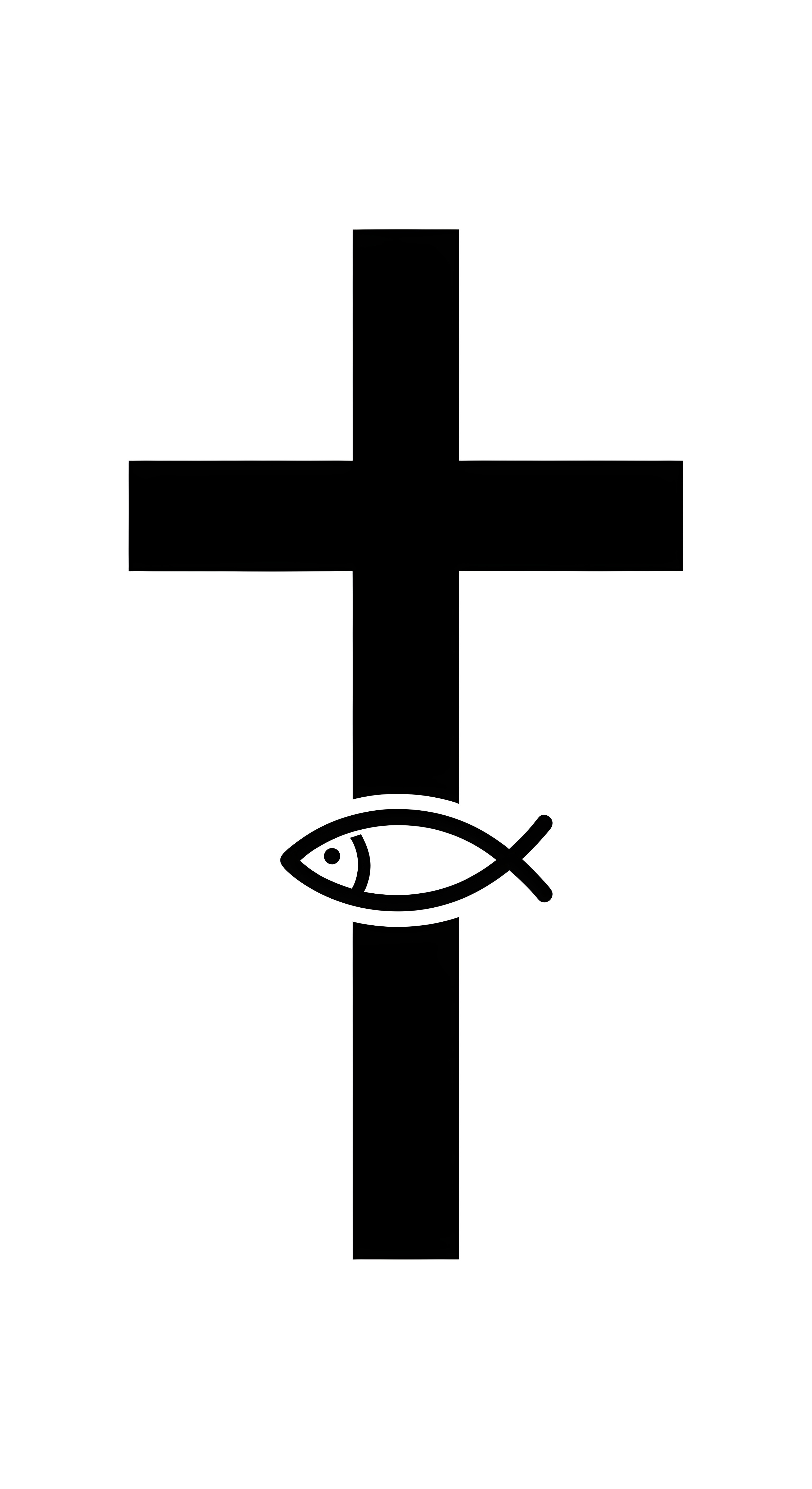 Aesthetic Christian Cross and Fish Symbol Wallpaper HD 4K Minimalist Faith