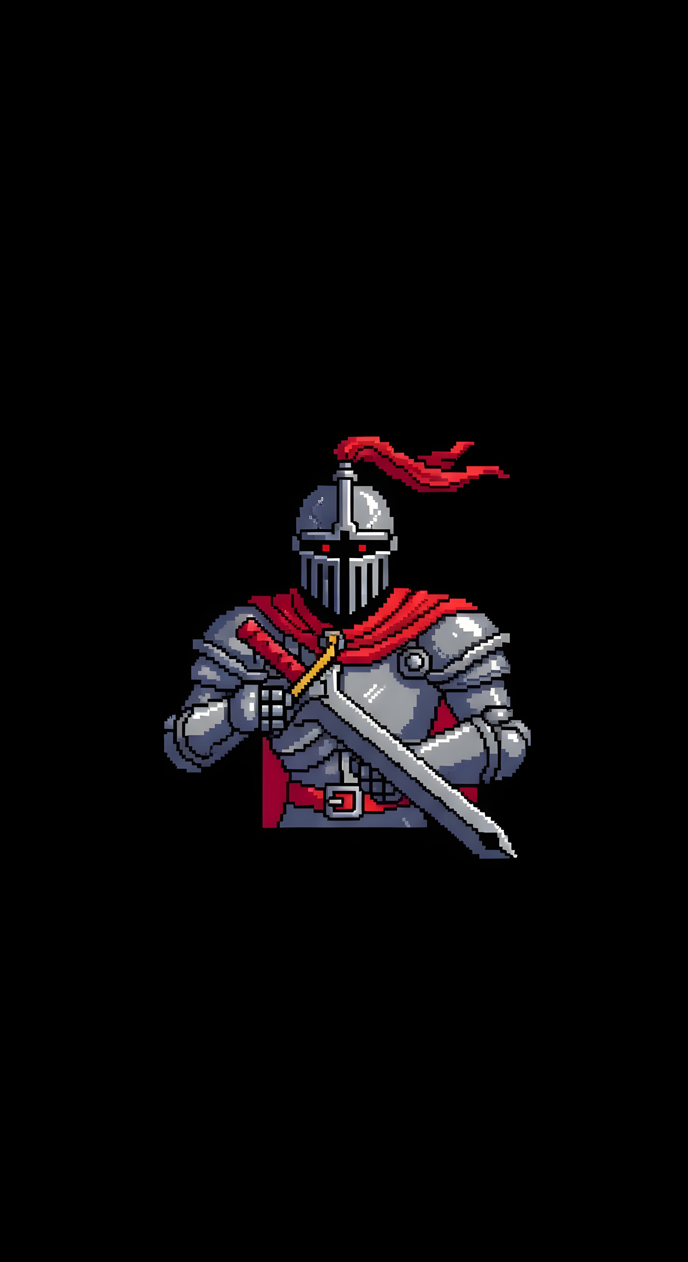 Cool Pixel Art Knight Wallpaper HD 4K - Aesthetic Gaming Background