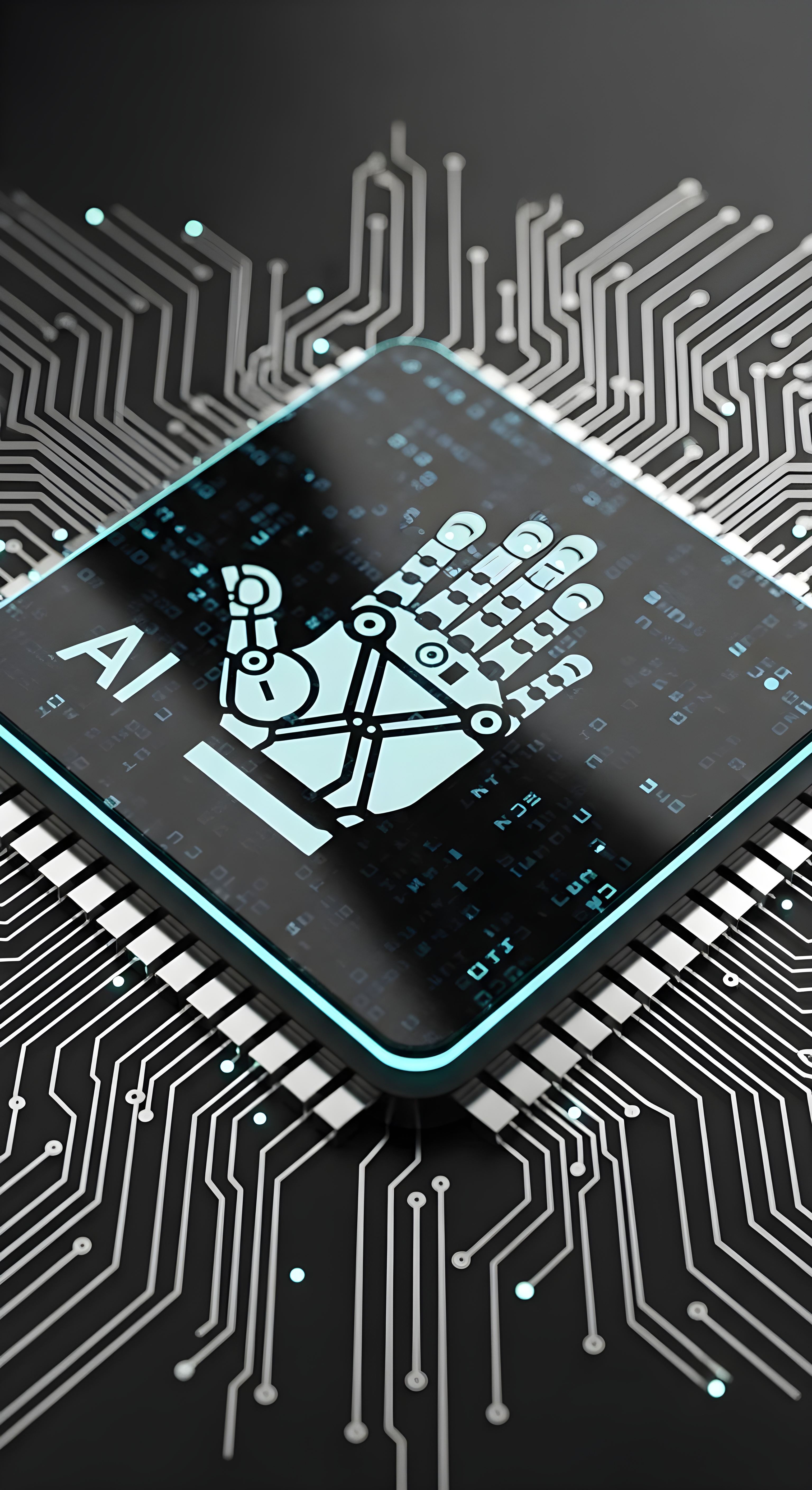 Futuristic AI Robot Hand CPU Wallpaper HD 4K Aesthetic Tech Background