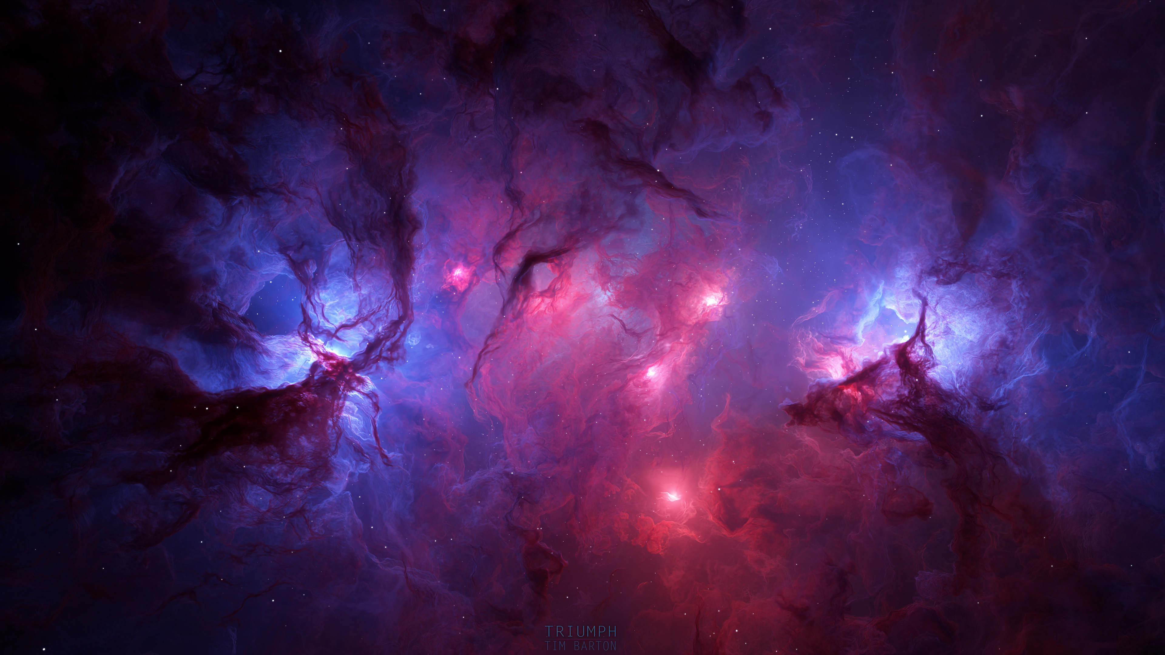 Cosmic Nebula Space Wallpaper HD 4K - Aesthetic Purple Galaxy Background