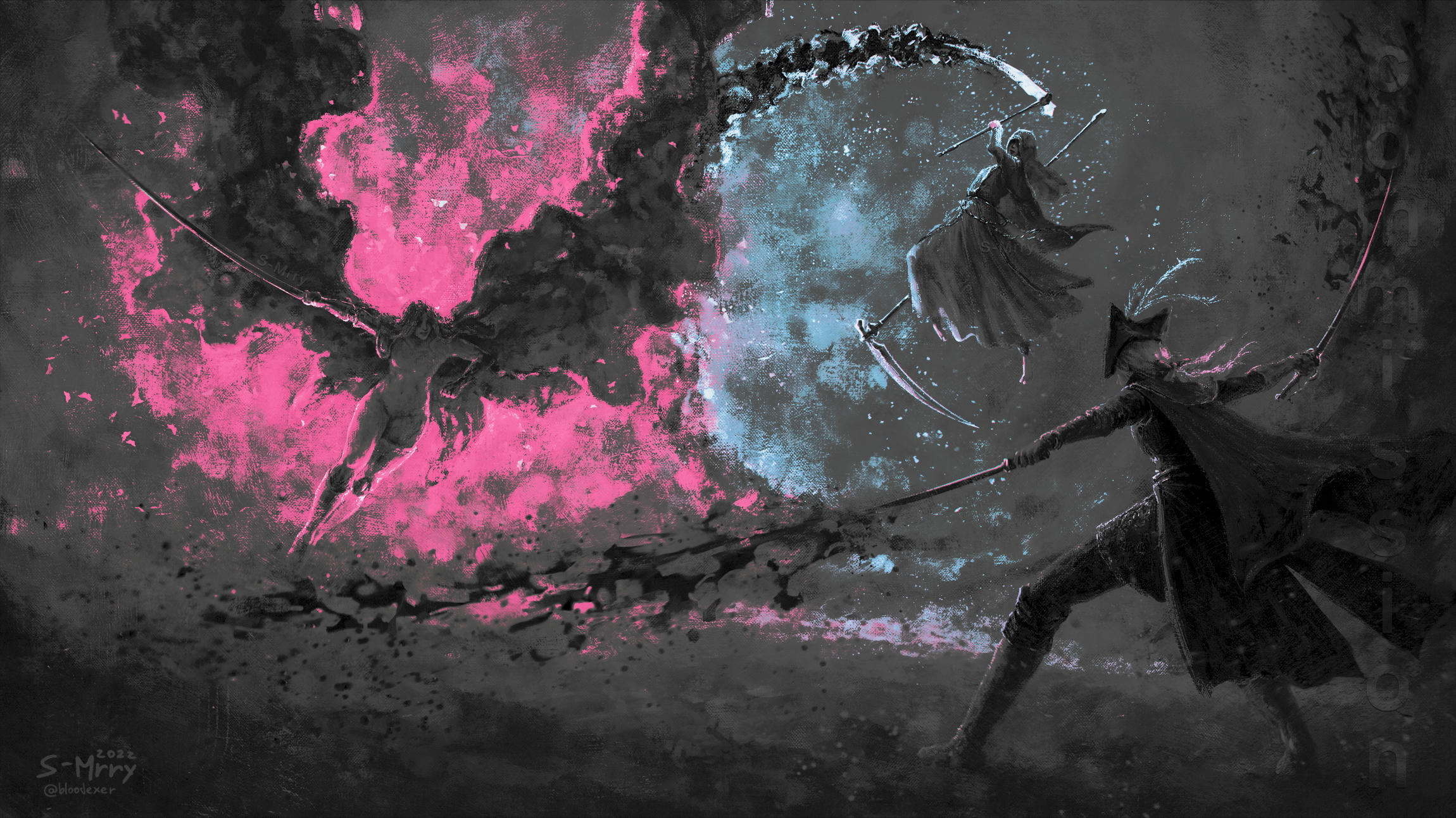 Epic Soulsborne Boss Battle Wallpaper HD 4K Aesthetic Dark Fantasy Art