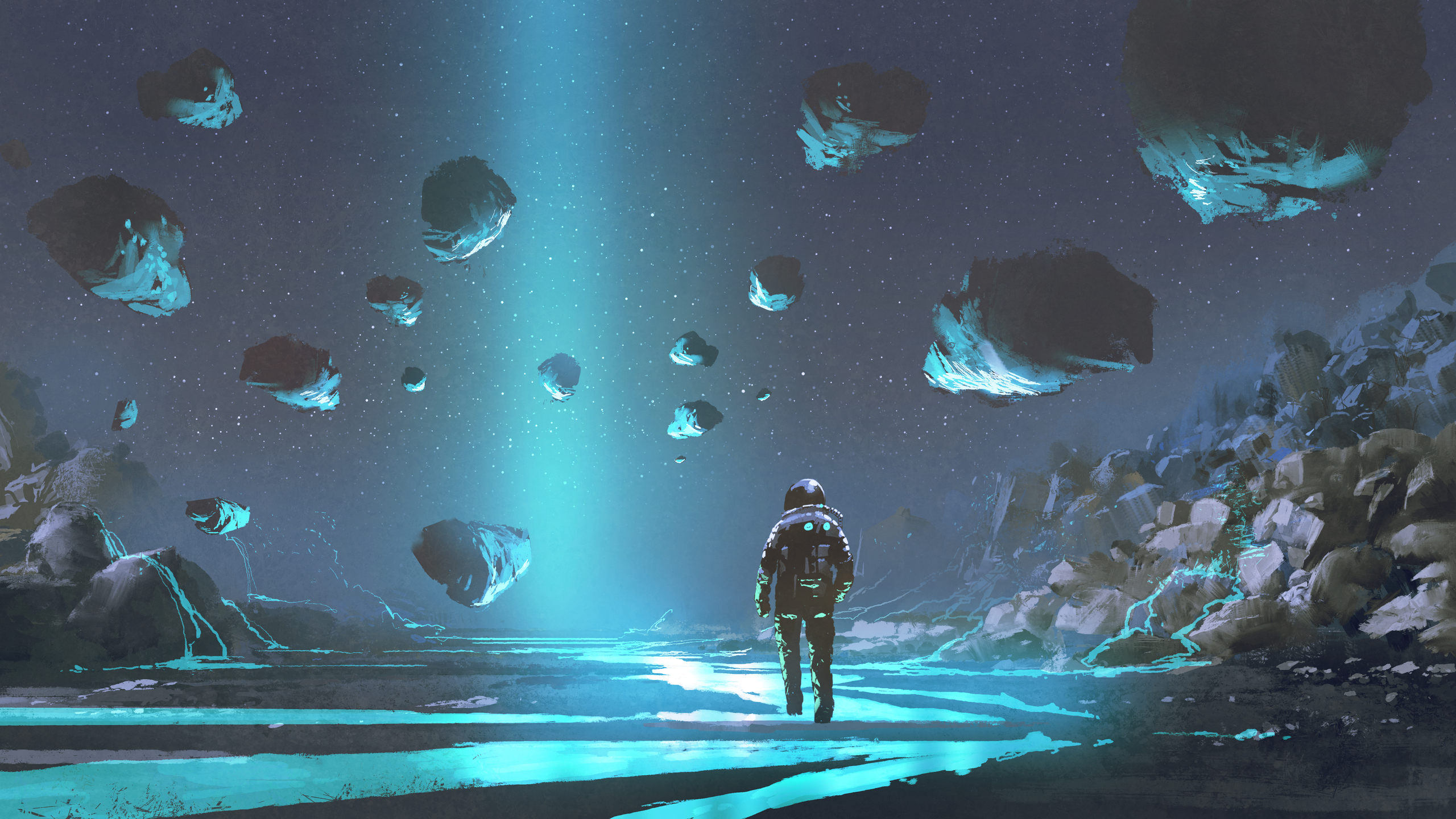 Cool Astronaut Aesthetic Space Wallpaper HD 4K - Sci-Fi Alien Planet