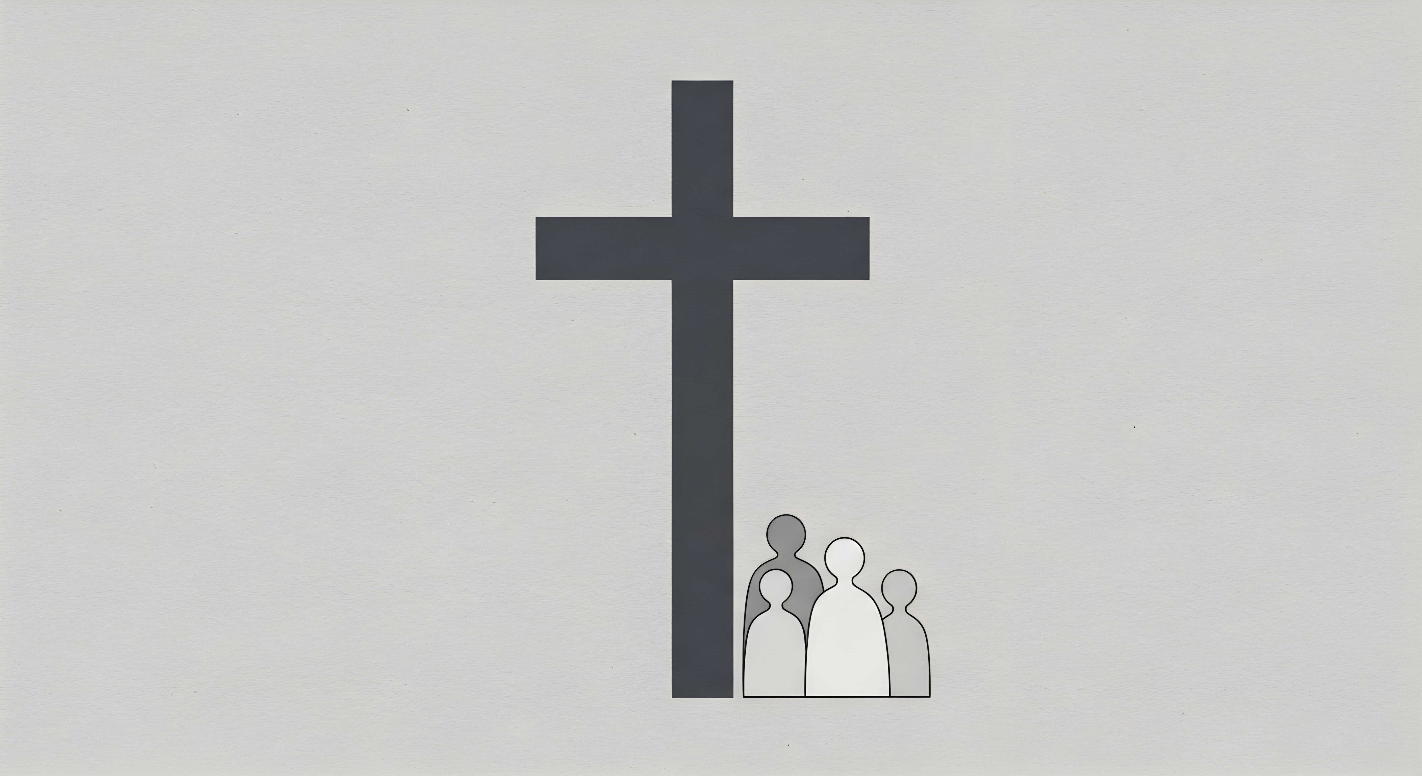 Christian Cross with Family Silhouette Aesthetic Wallpaper HD 4K