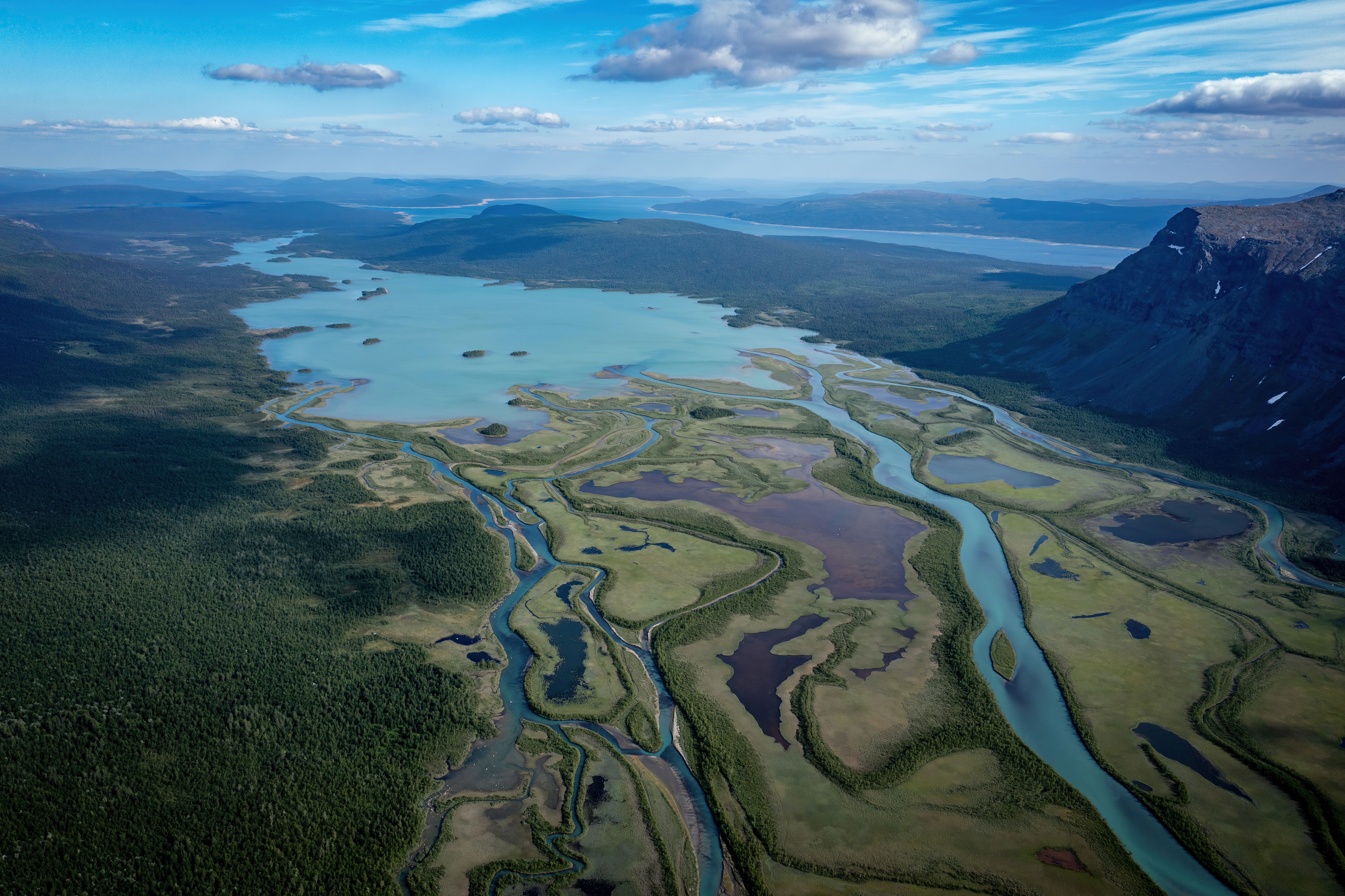 Glacial River Delta Aerial View 4K Wallpaper - Stunning Nature Landscape