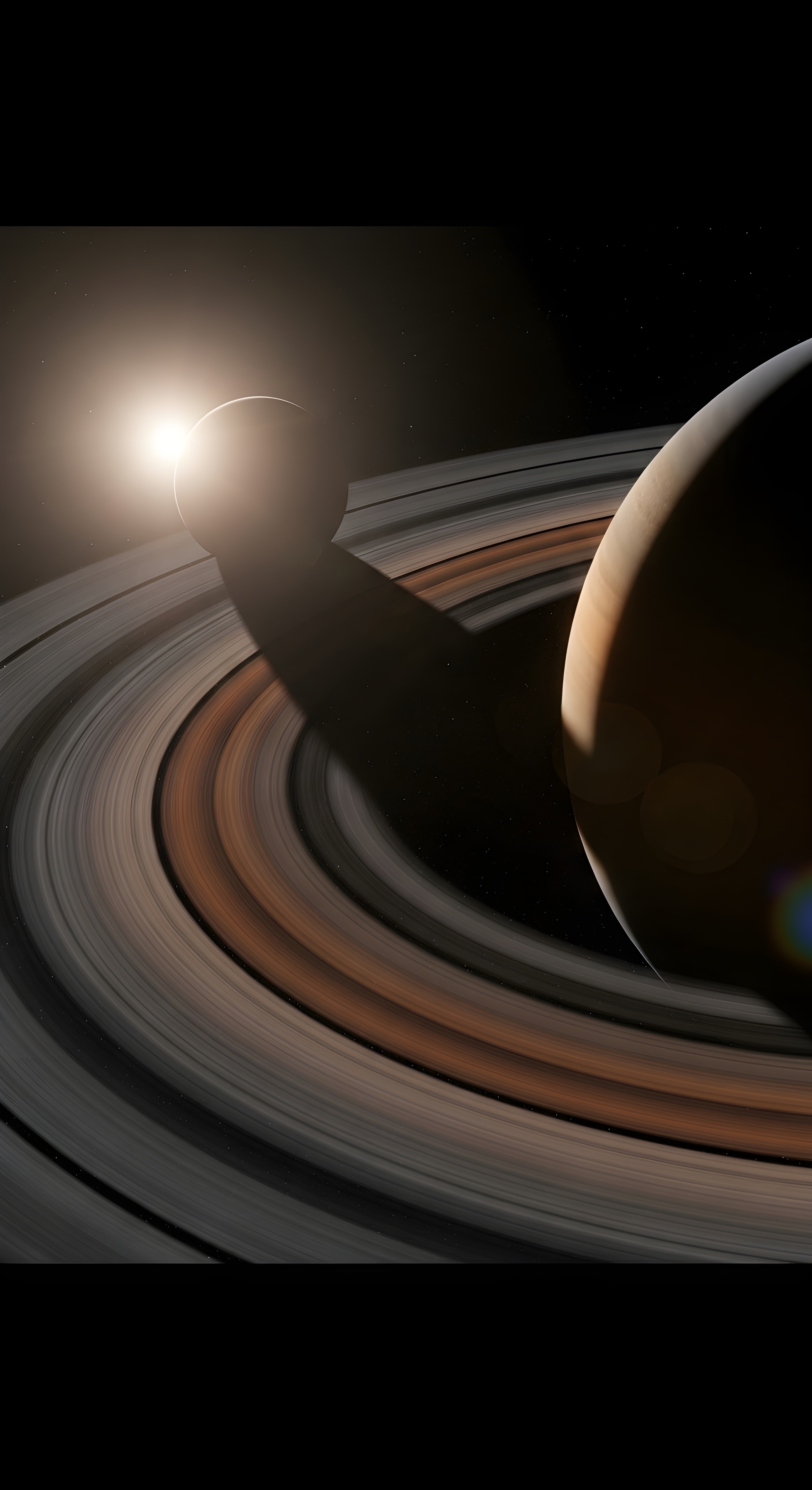 Epic Saturn Ringed Planet and Moon Space Wallpaper HD 4K Aesthetic
