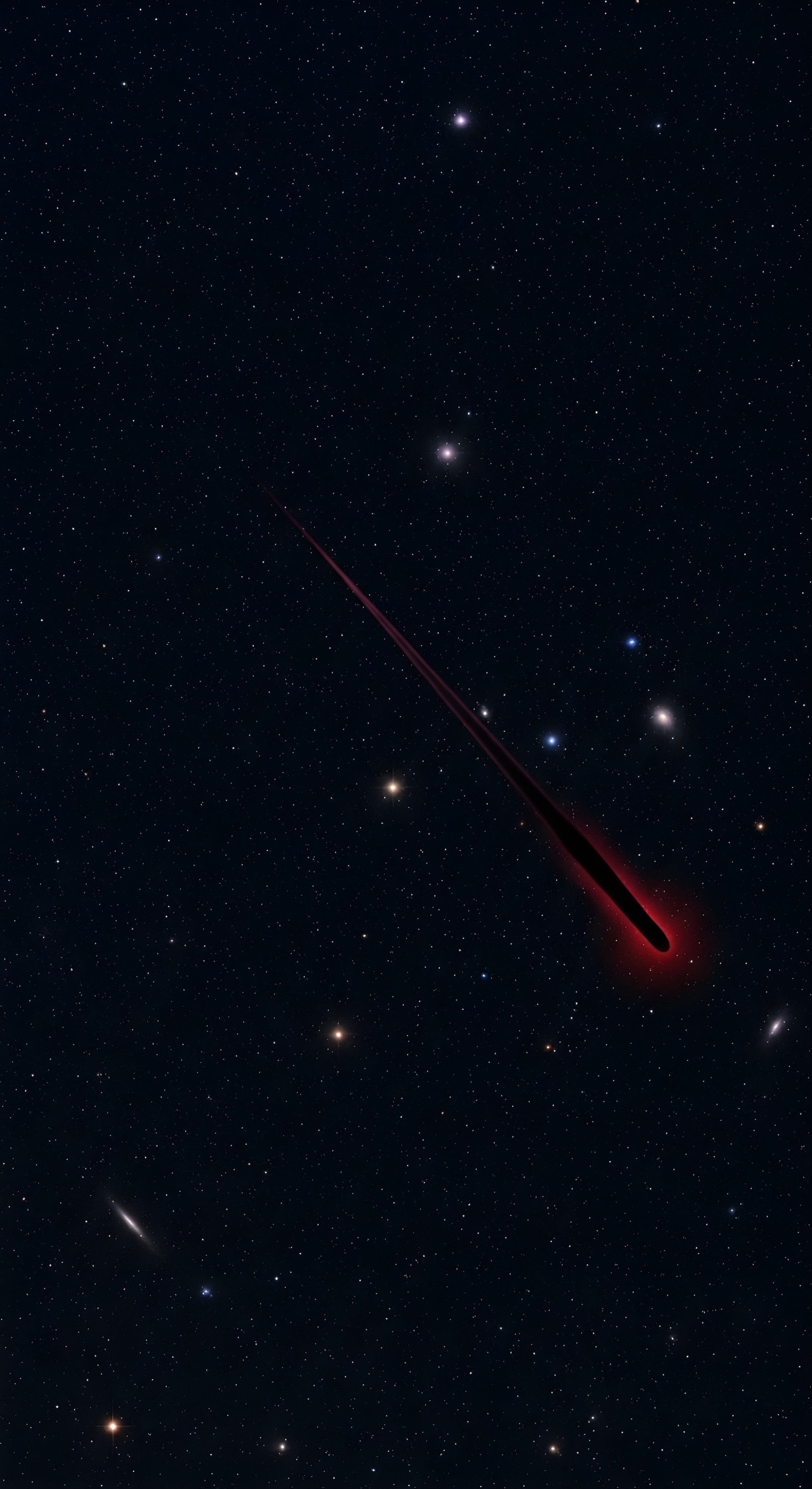 Aesthetic Red Meteor Space Wallpaper HD 4K Dark Cosmic Background