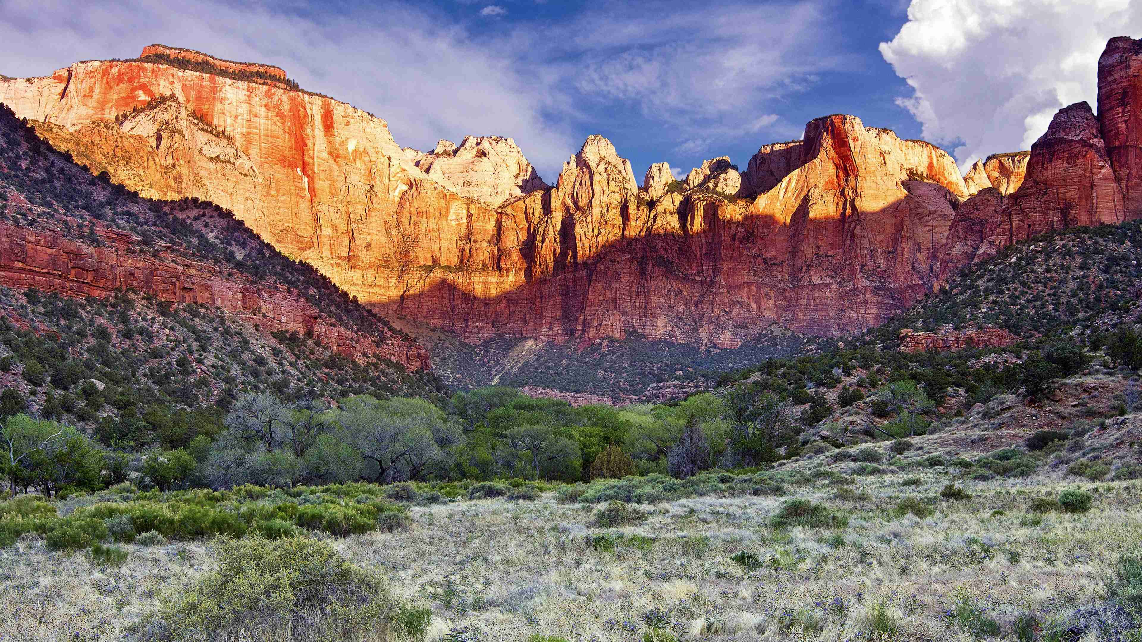 Zion National Park Mountains Wallpaper HD 4K - Aesthetic Nature Landscape