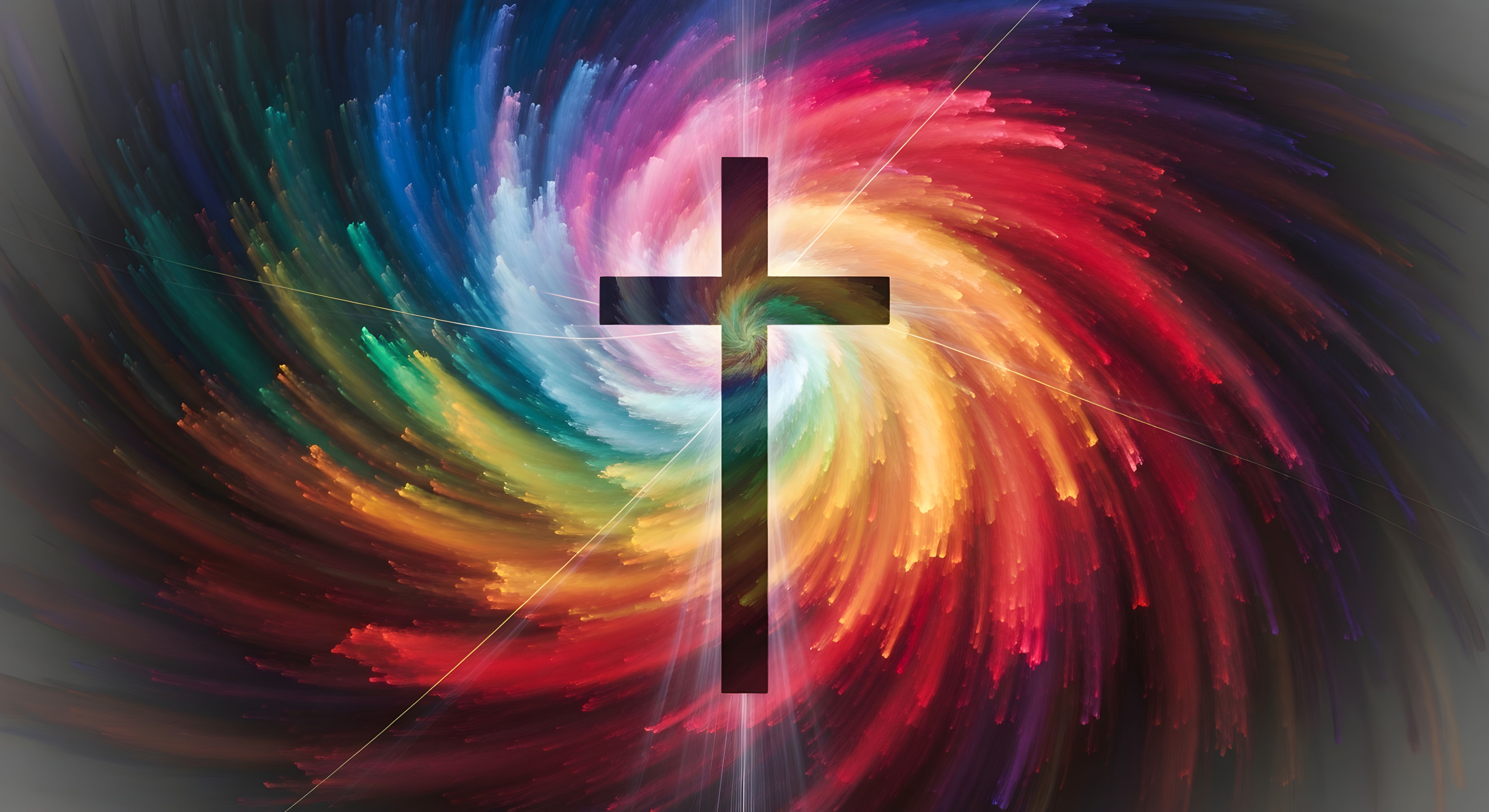 Artistic Christian Cross Aesthetic Wallpaper HD 4K Colorful Abstract