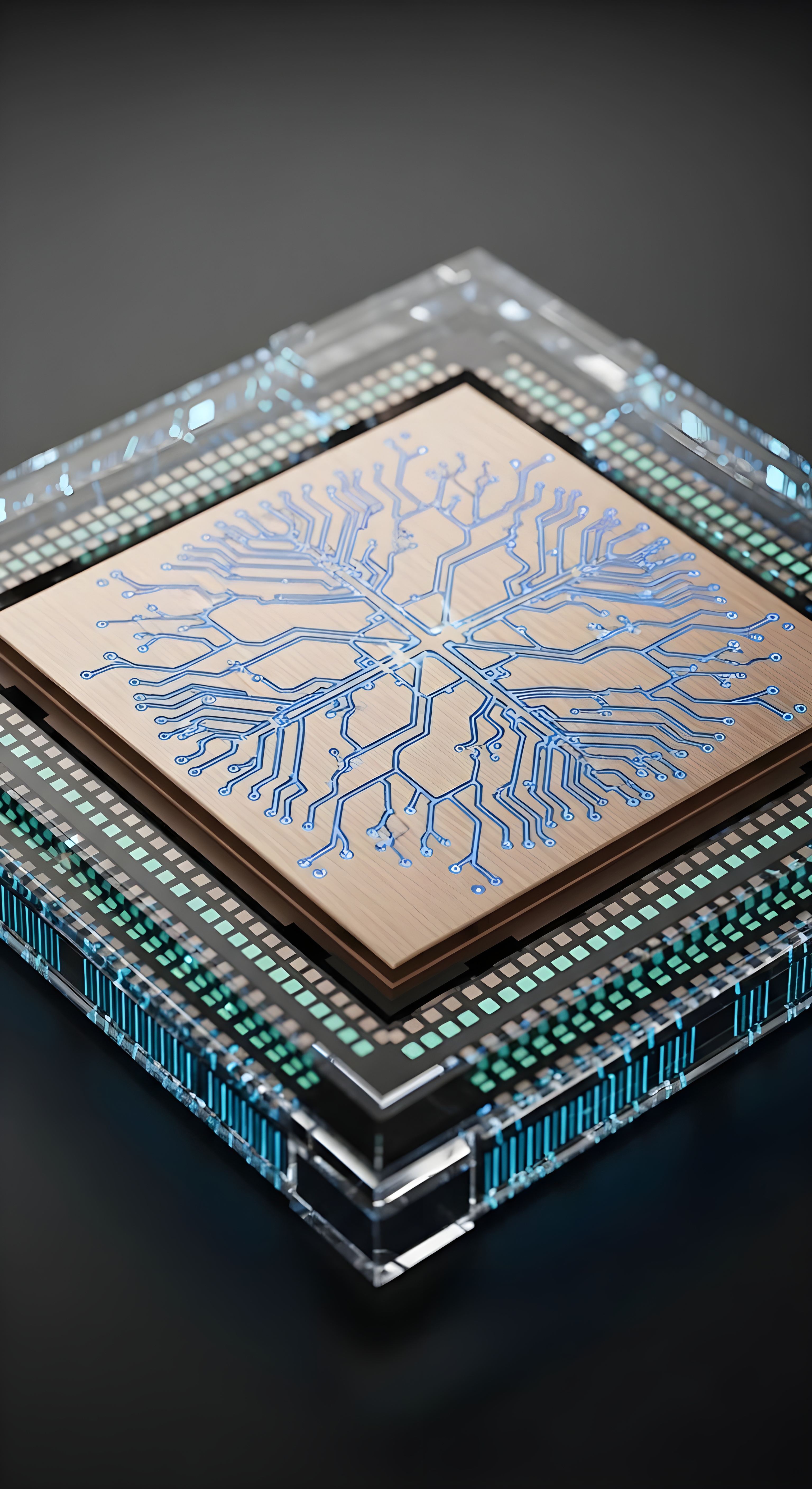 Futuristic AI Processor Wallpaper HD 4K - Cool Tech Aesthetic Chip