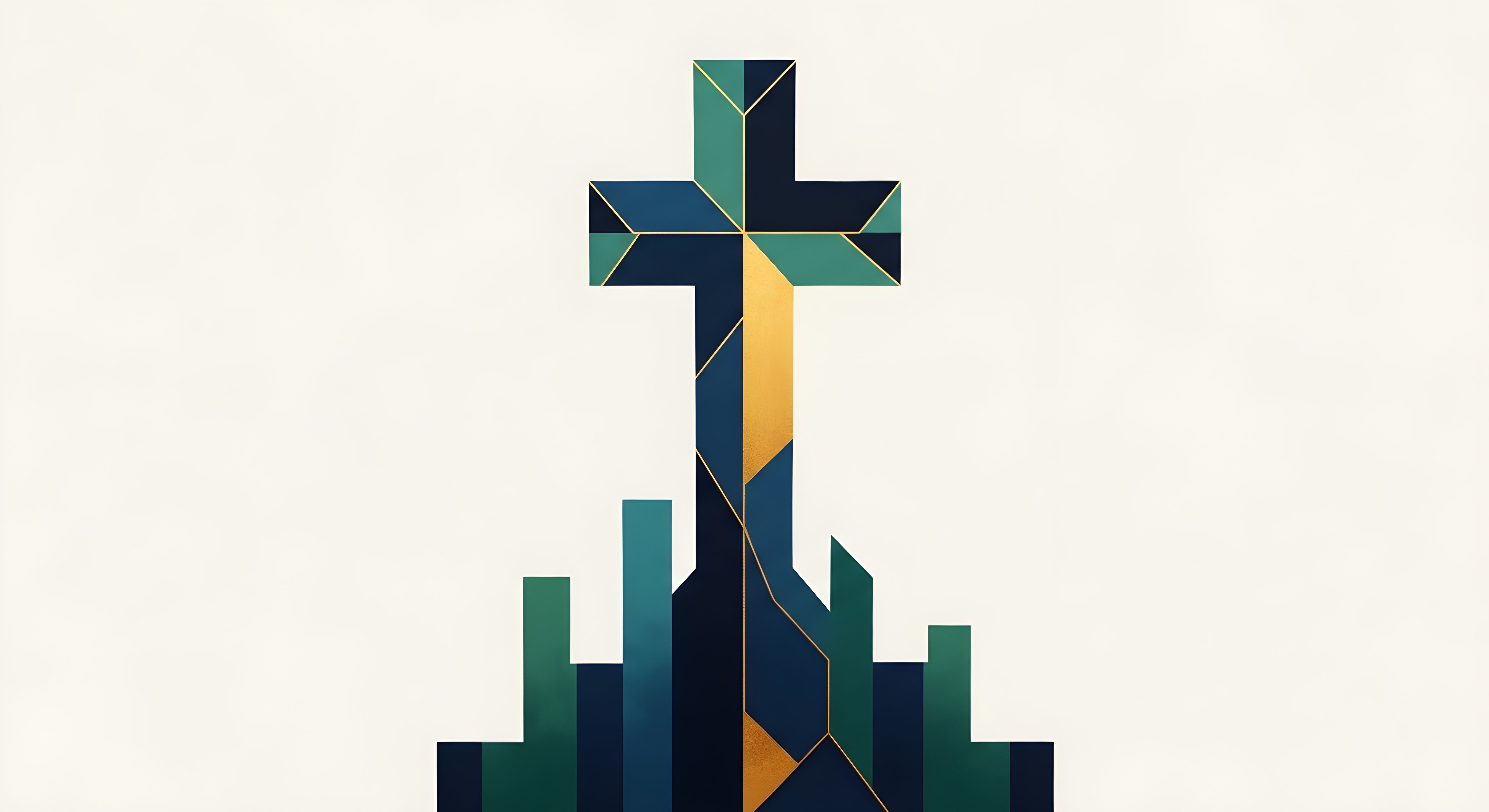 Aesthetic Geometric Cross Wallpaper HD 4K Modern Spiritual Art