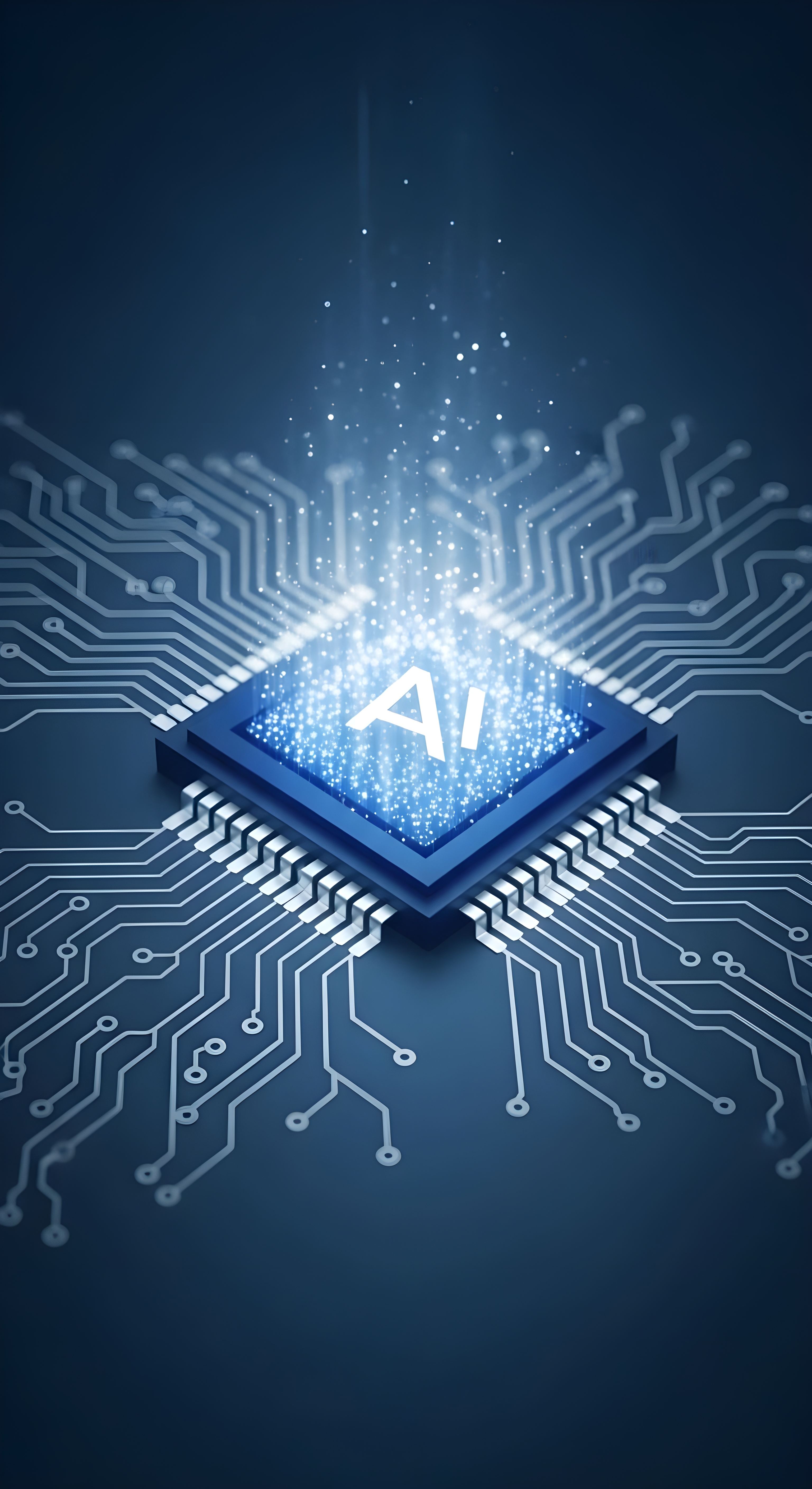 Cool AI Technology Wallpaper HD 4K - Artificial Intelligence Chip Aesthetic